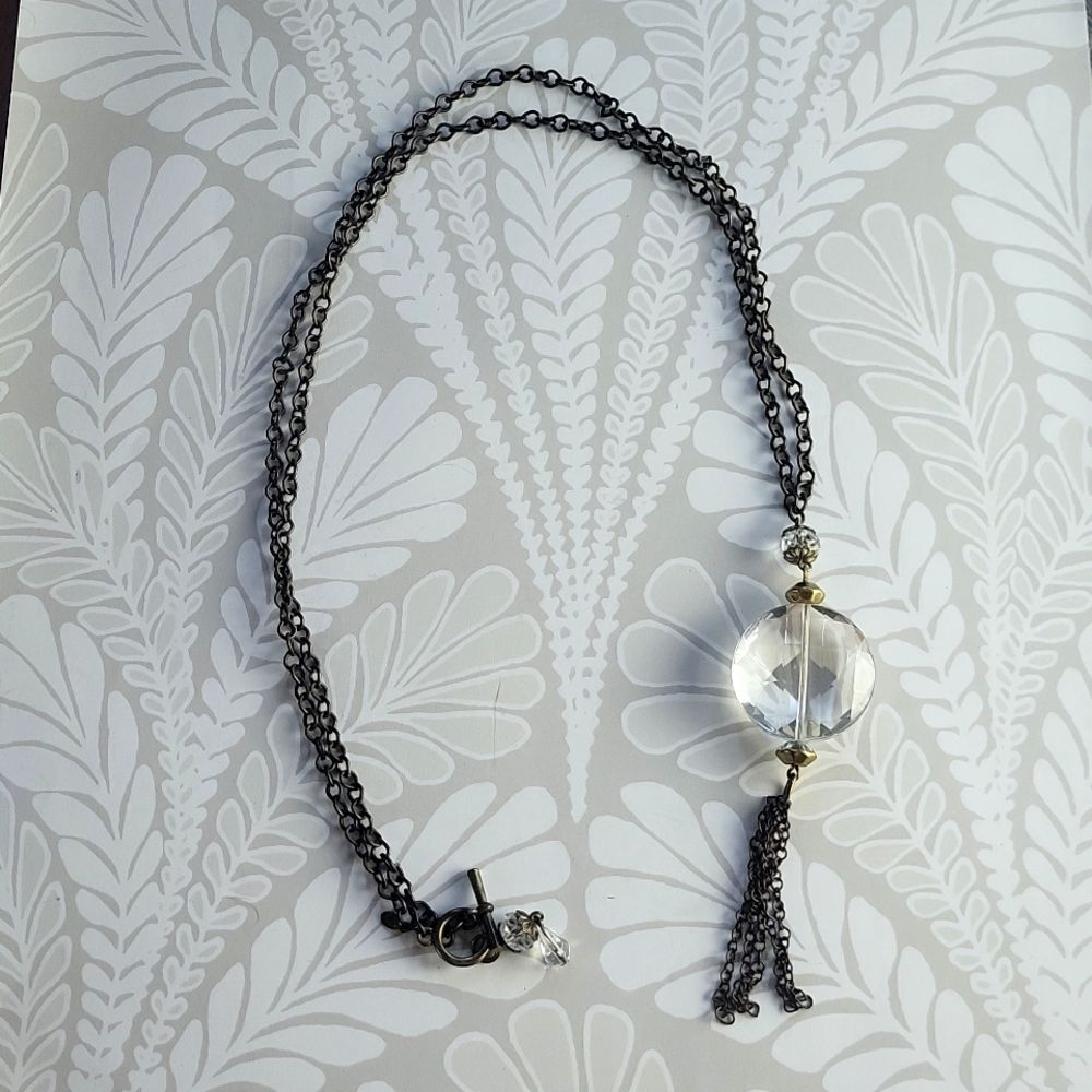 Signed Crystal Pendant Necklace